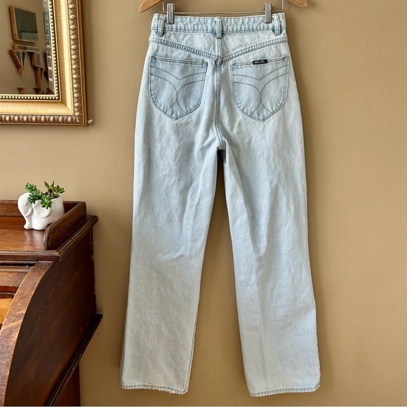 Rolla's Heidi High Rise Loose Straight Jeans Light G'Day Mate Wash Distressed 26 - Picture 5 of 14